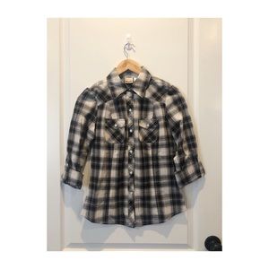 Grey plaid flannel